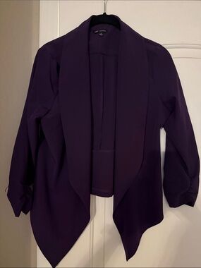 Plum Open-Front Draped Blazer
